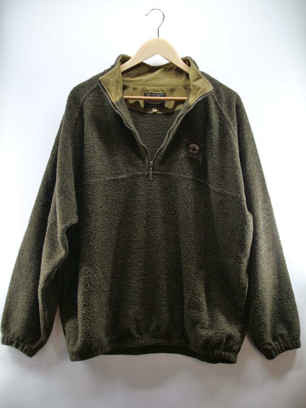 Straight Down Sweater Mens XL Green Grand Traverse Golf 90s 1/4 zip VINTAGE